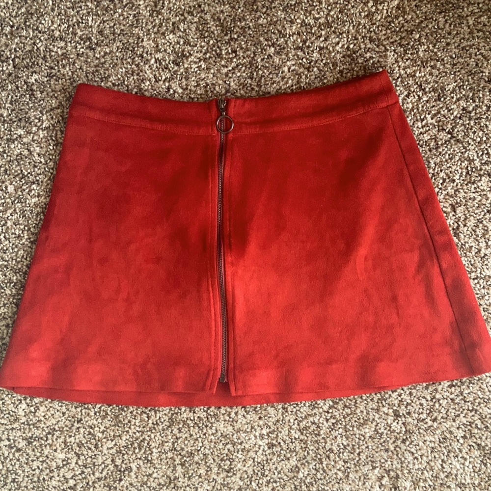 Red Suede Skirt